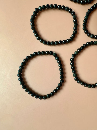6mm Goldsheen Obsidian Beaded Bracelet