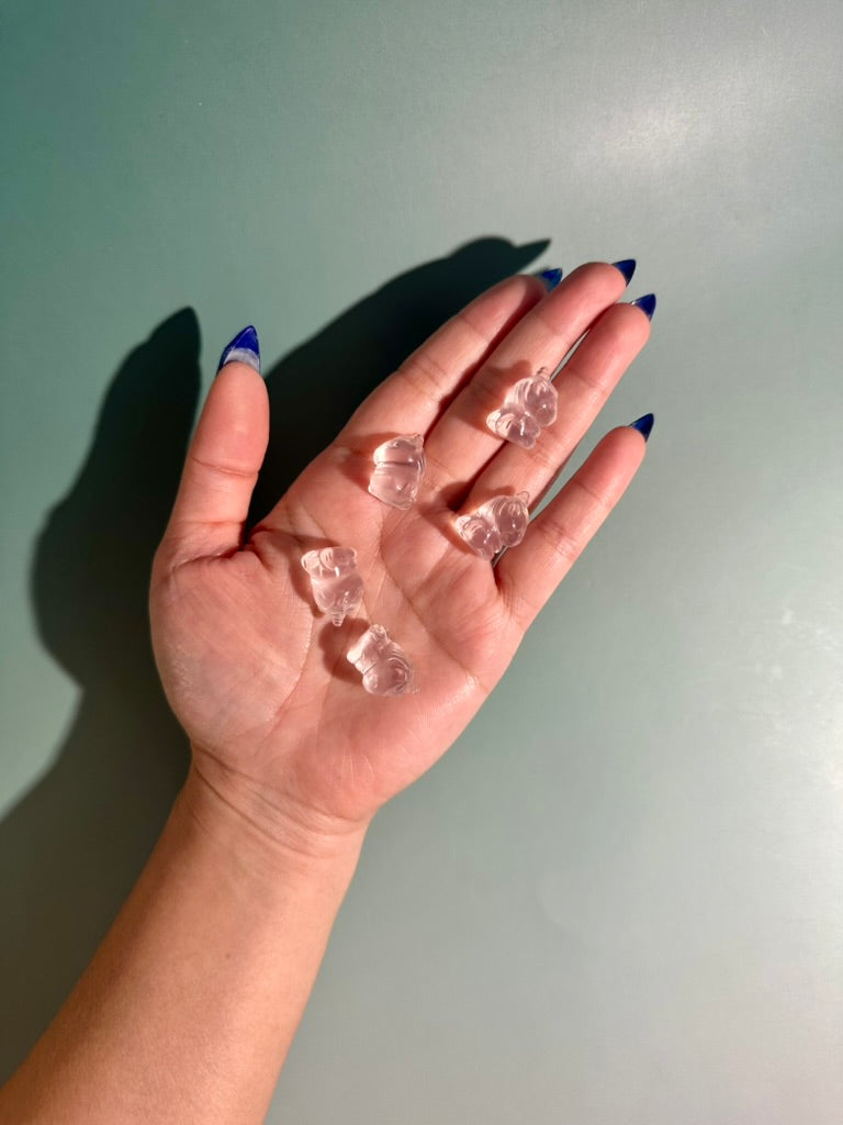 Mini Rose Quartz Sitting Unicorn | Crystal Carving
