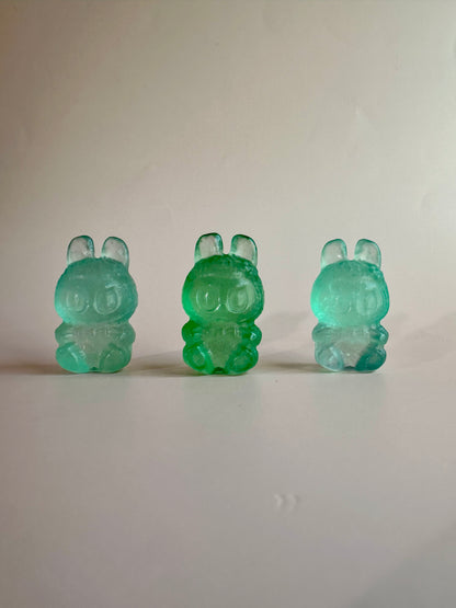 Light Green Fluorite Sitting Lafufu Kawaii Forest Spirit Figurine Carving