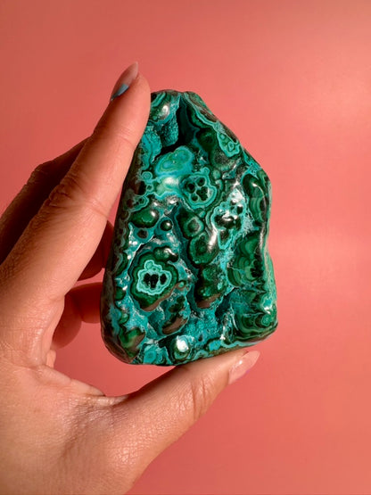 Malachite Chrysocolla Malacolla Polished Specimen Option H | One-of-a-Kind Congo Crystal