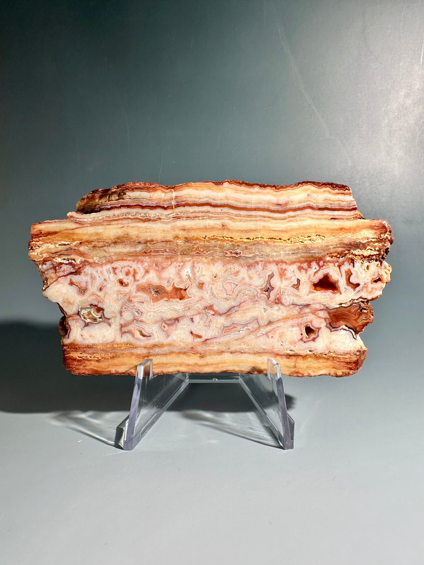 Pink Crazy Lace Agate Slab Option A | One-of-a-Kind Indonesia Display Crystal