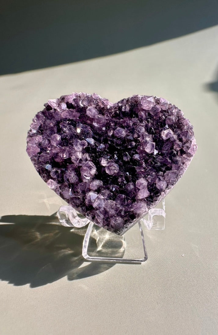 Small Druzy Amethyst Heart - A