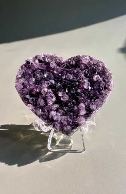 Small Druzy Amethyst Heart - A