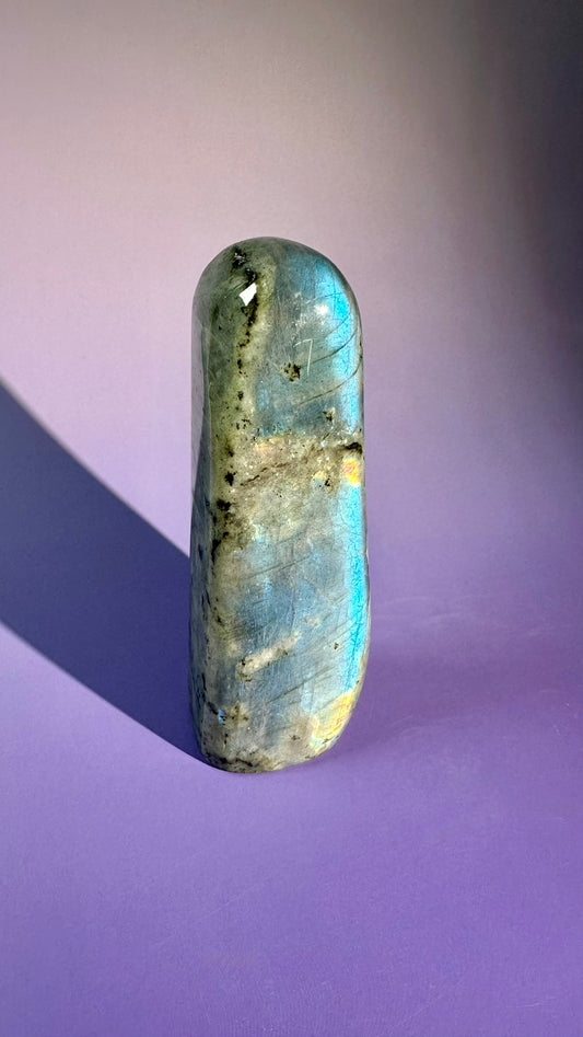Large Blue Flash Labradorite Standing Freeform – Option L