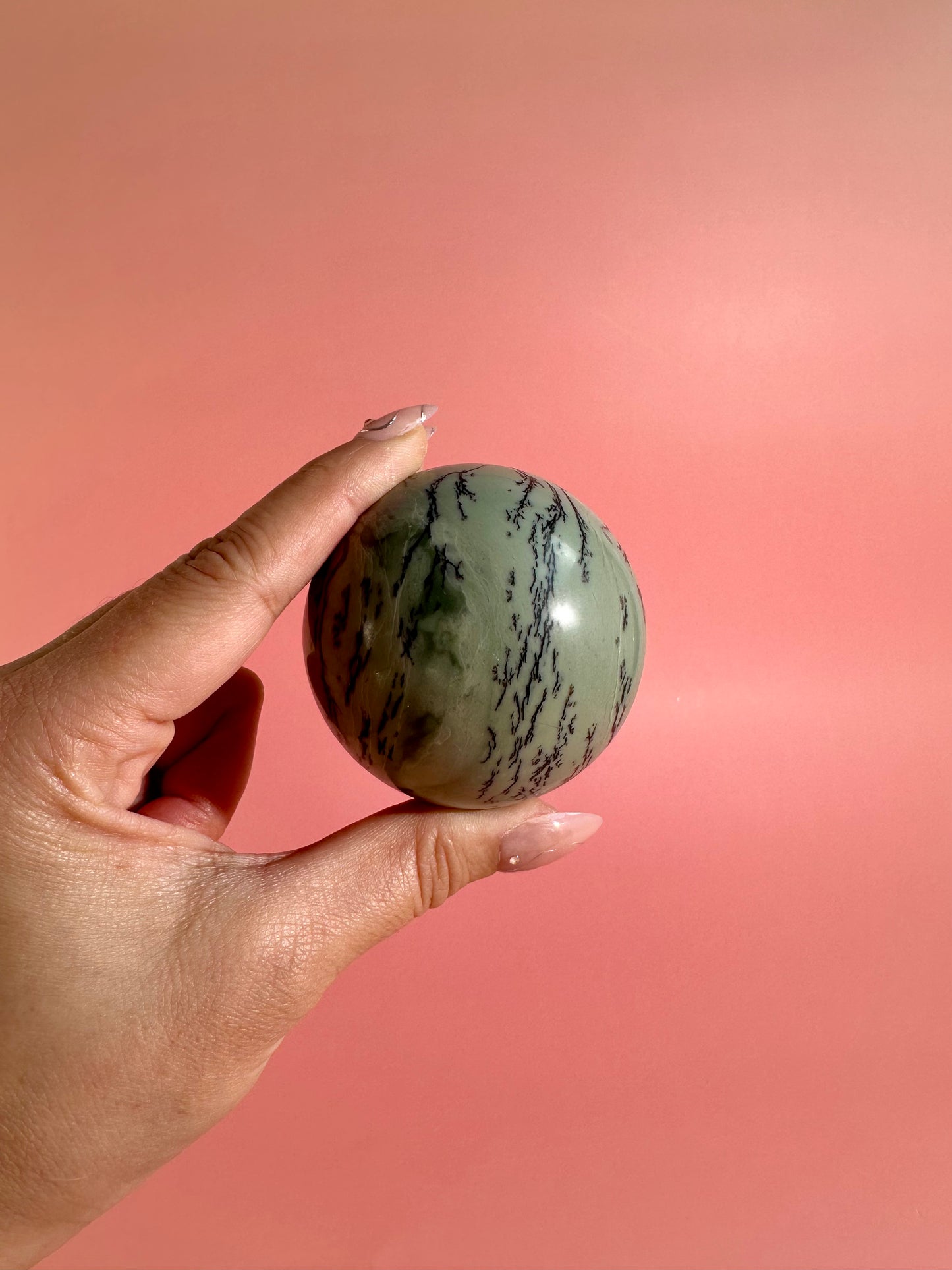 Green Picture Jasper Sphere – Option C