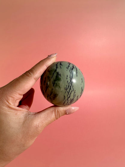 Green Picture Jasper Sphere – Option C