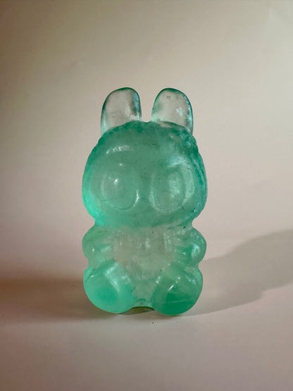 Light Green Fluorite Sitting Lafufu Kawaii Forest Spirit Figurine Carving