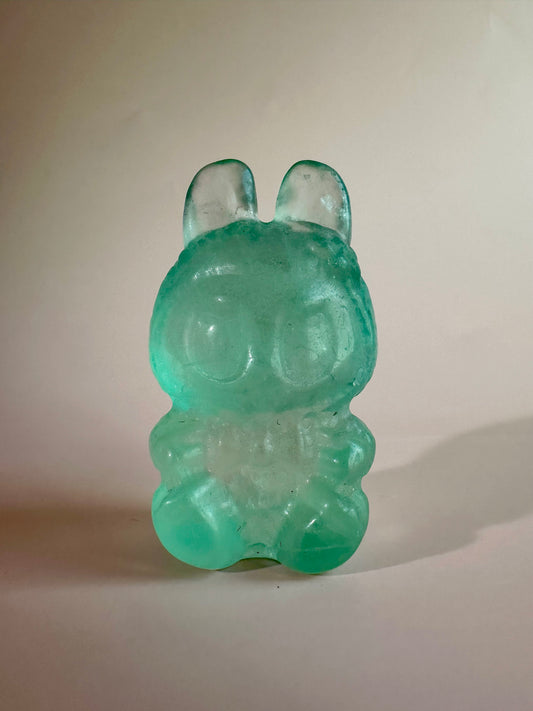 Light Green Fluorite Sitting Lafufu Kawaii Forest Spirit Figurine Carving