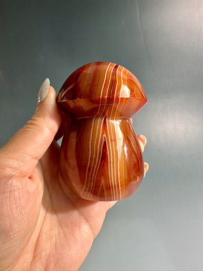 Carnelian Mushroom Carving – Option B | Creativity, Joy & Positive Energy