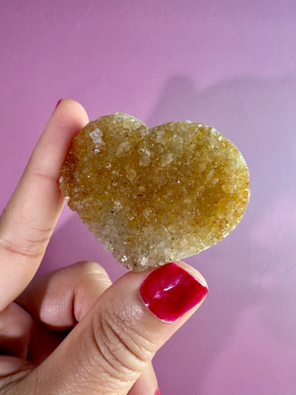 Small Druzy Amethyst Heart - C