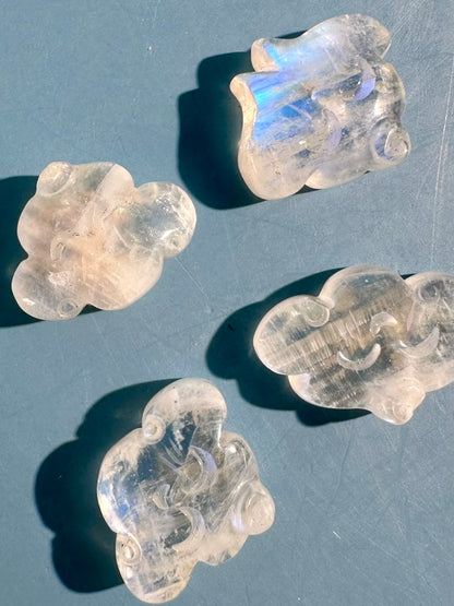 Mini Moonstone Smiley Cloud | Cute Crystal Carving