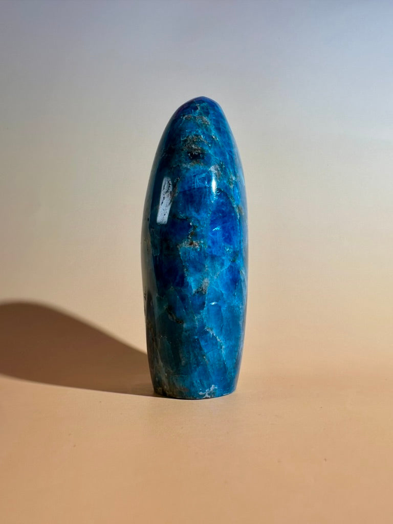 Blue Apatite Standing Freeform – Option D | Motivation, Communication & Vision Crystal