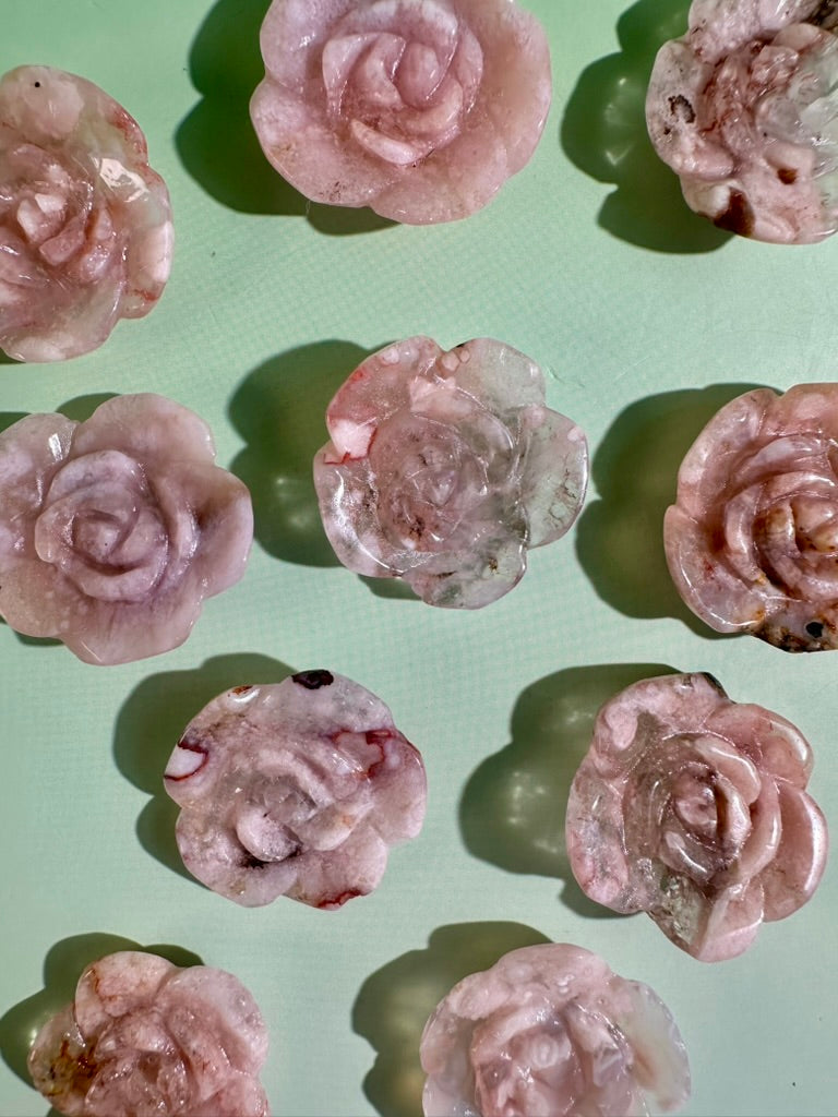 Small Flower Agate Flower | Floral Crystal Carving