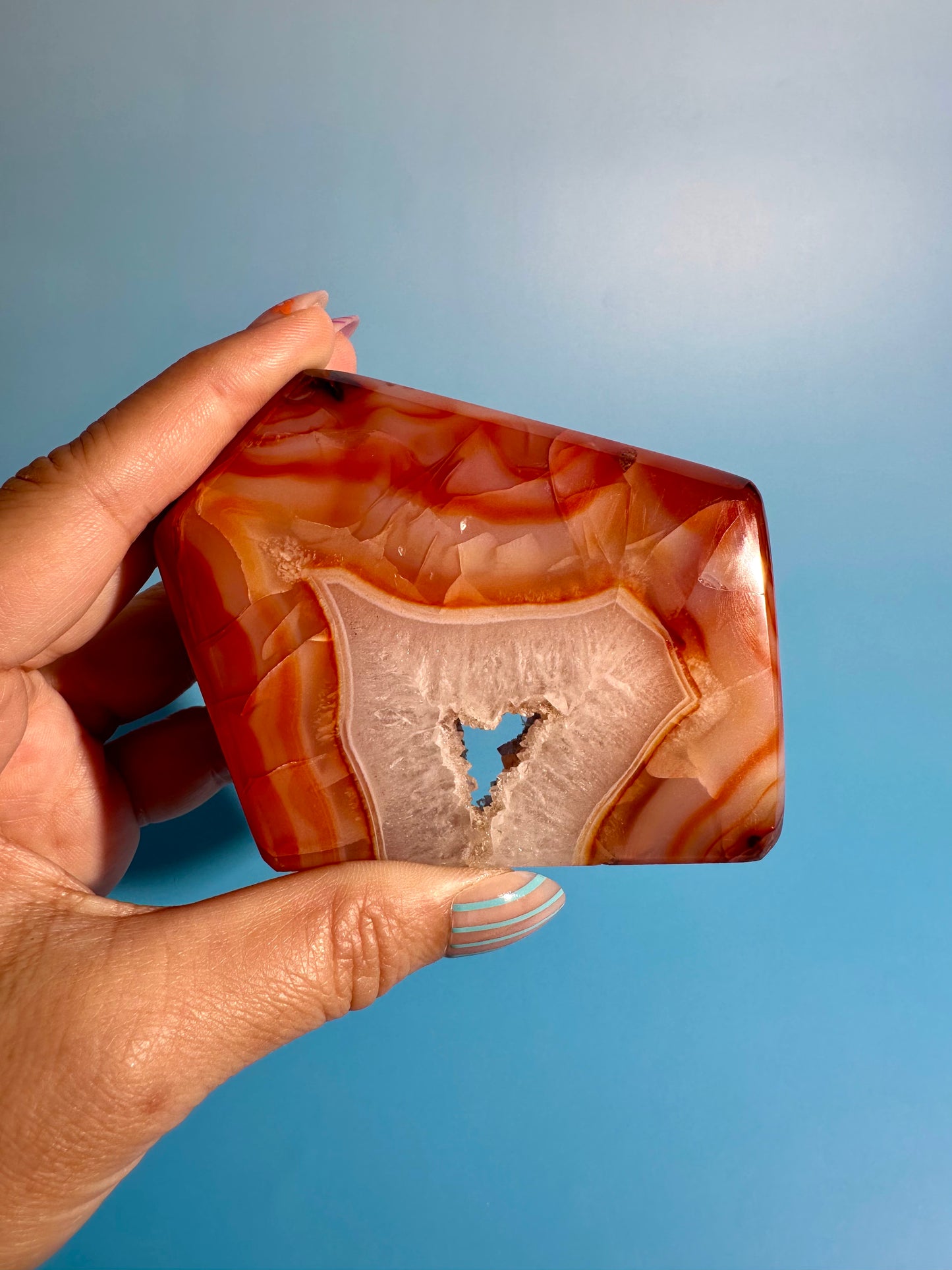 Carnelian Agate Geometric Freeform – Option G | Strength, Courage & Grounding Energy