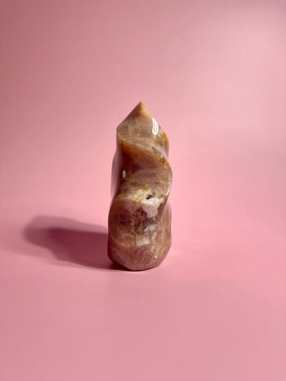 Peach Moonstone Flame – Option C | Collector Crystal, Self-Love & Gentle Transformation