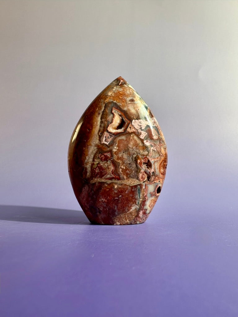 Indonesian Pink Crazy Lace Agate Flame – Option E | Joyful Energy, Emotional Balance & Statement Crystal