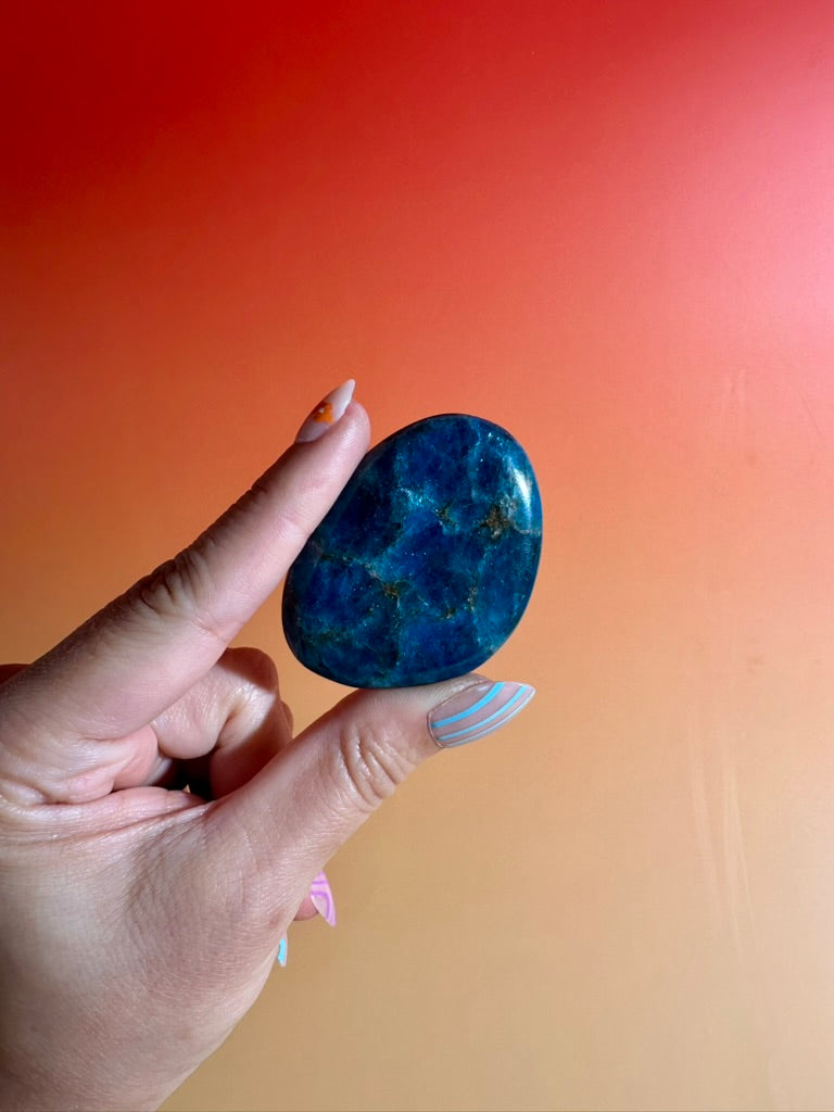 Blue Apatite Irregular Flat Palm