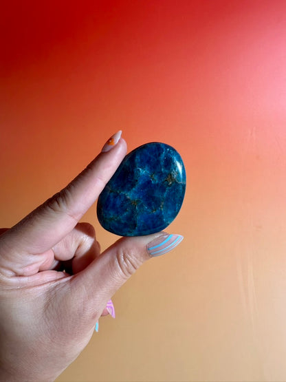 Blue Apatite Irregular Flat Palm