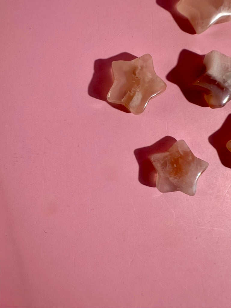 Mini Flower Agate Star | Celestial Crystal Carving