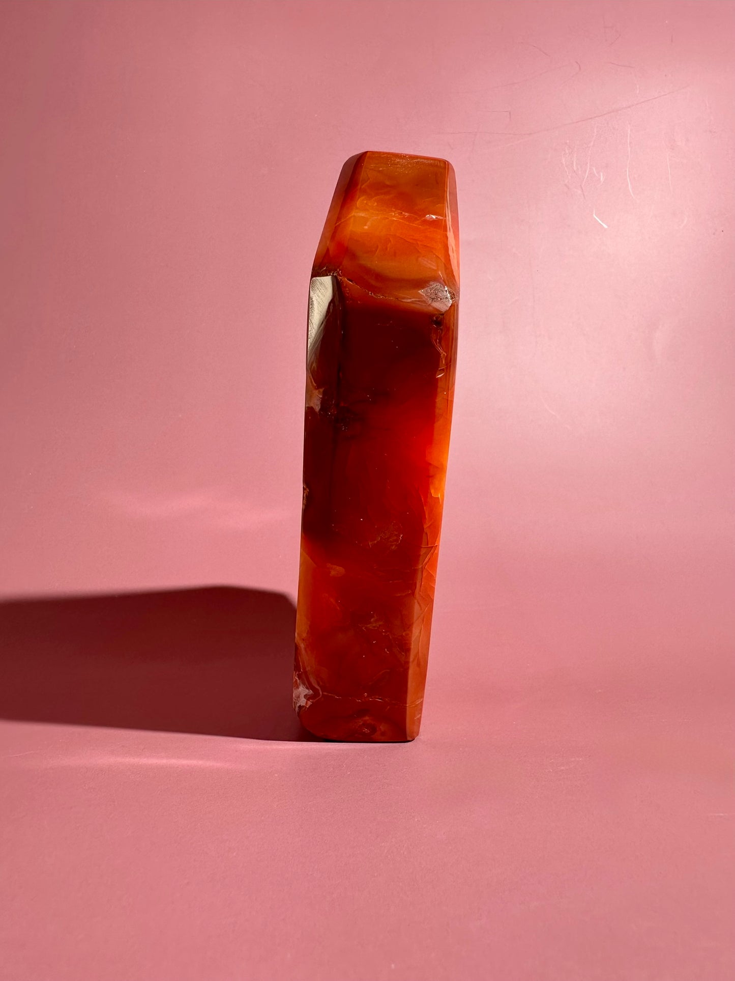 Carnelian Agate Geometric Freeform – Option L | Manifestation, Confidence & Vitality Energy