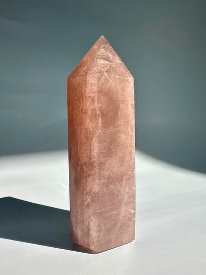 Large Rose Quartz Tower - A
