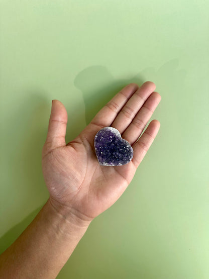 Small Druzy Amethyst Heart - E