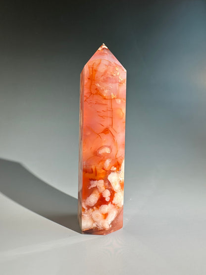 Carnelian Flower Agate Tower – Option B