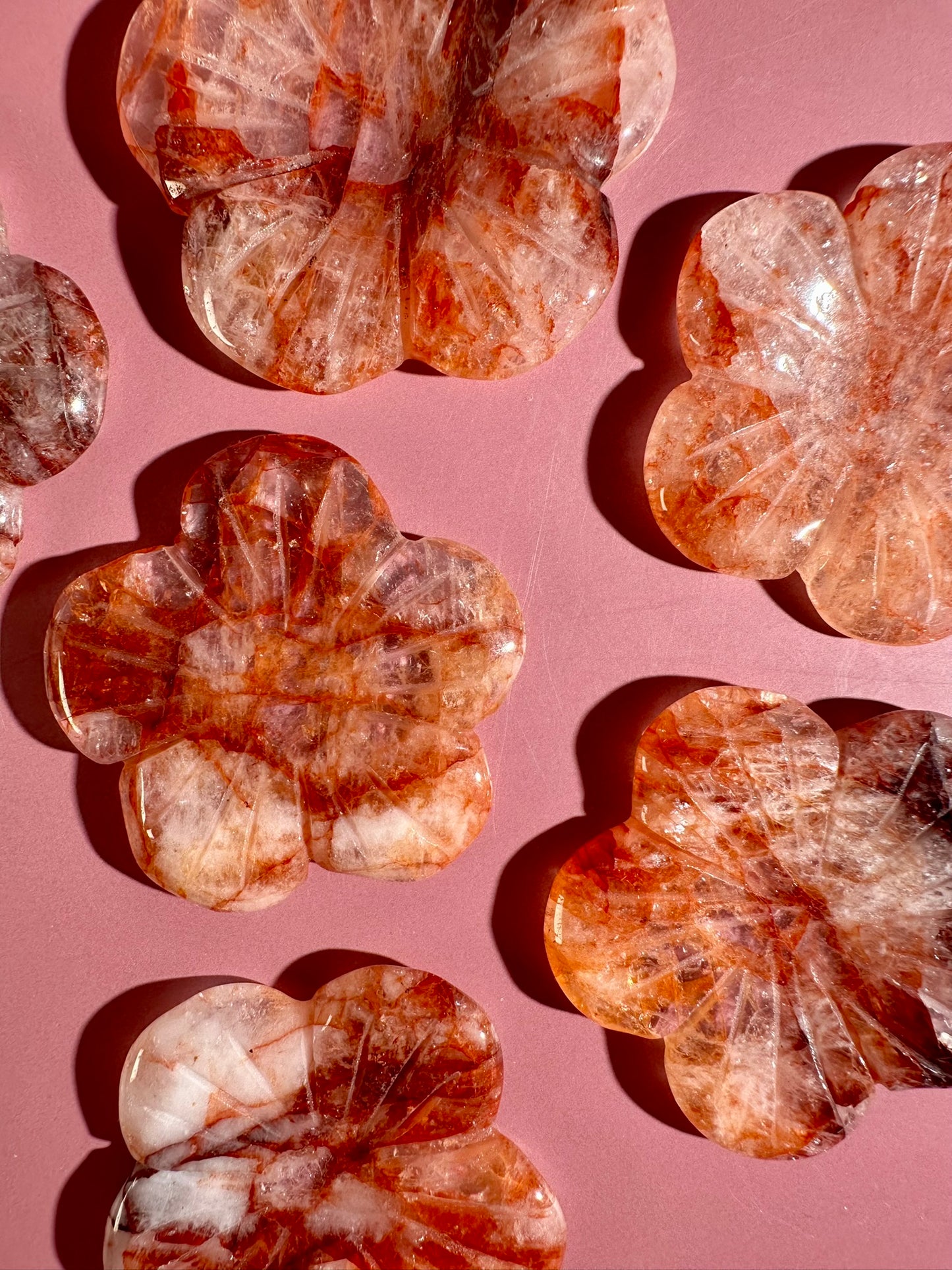 Intuitively Chosen Fire Quartz Flower Sphere Holder | Hematoid Quartz Crystal Display Stand