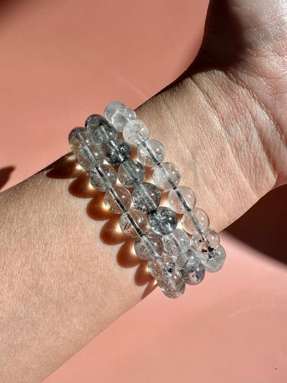8mm Quartz with Biotite Inclusions Bracelet