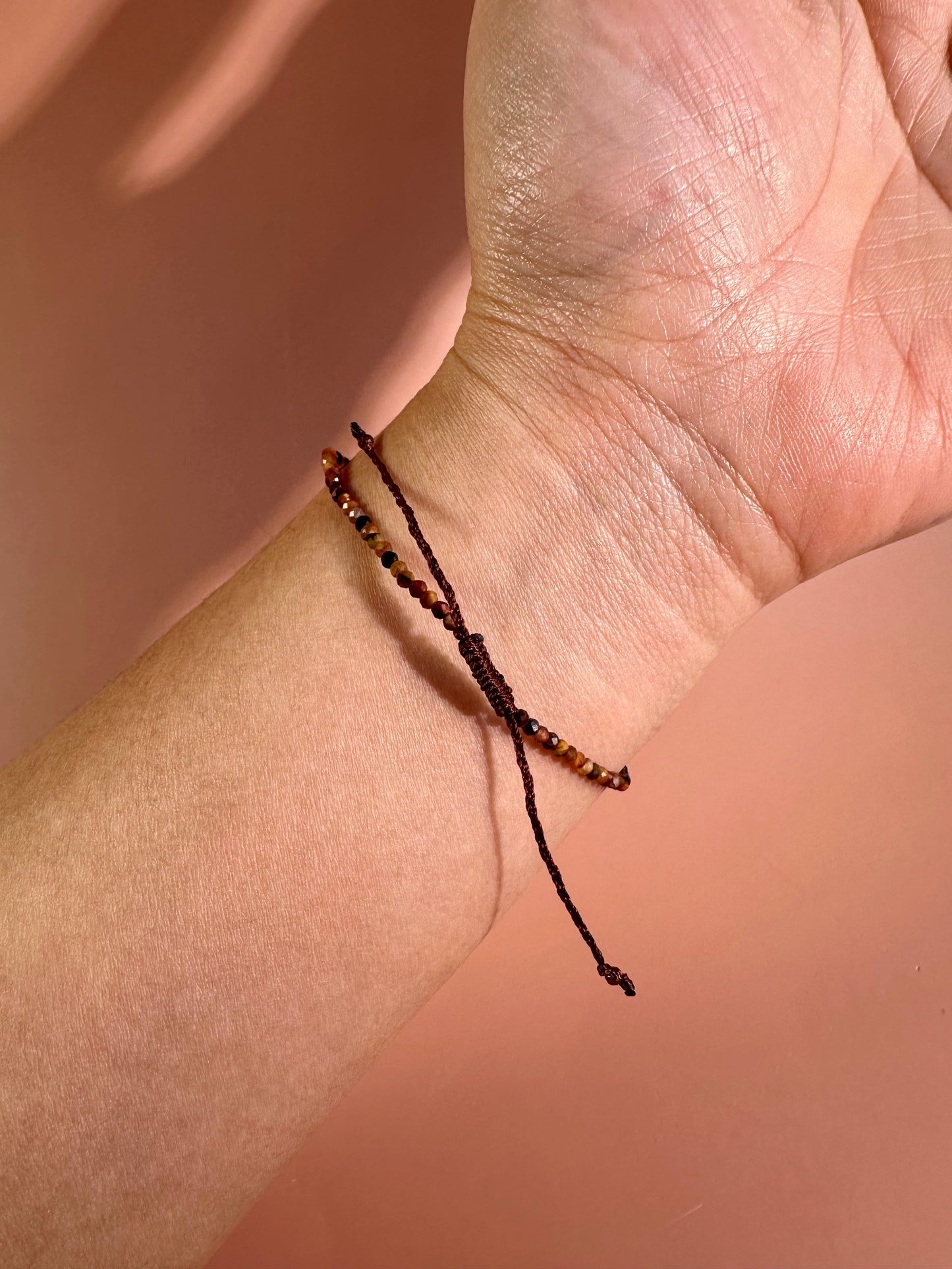 2mm Tiger’s Eye Adjustable Beaded Bracelet