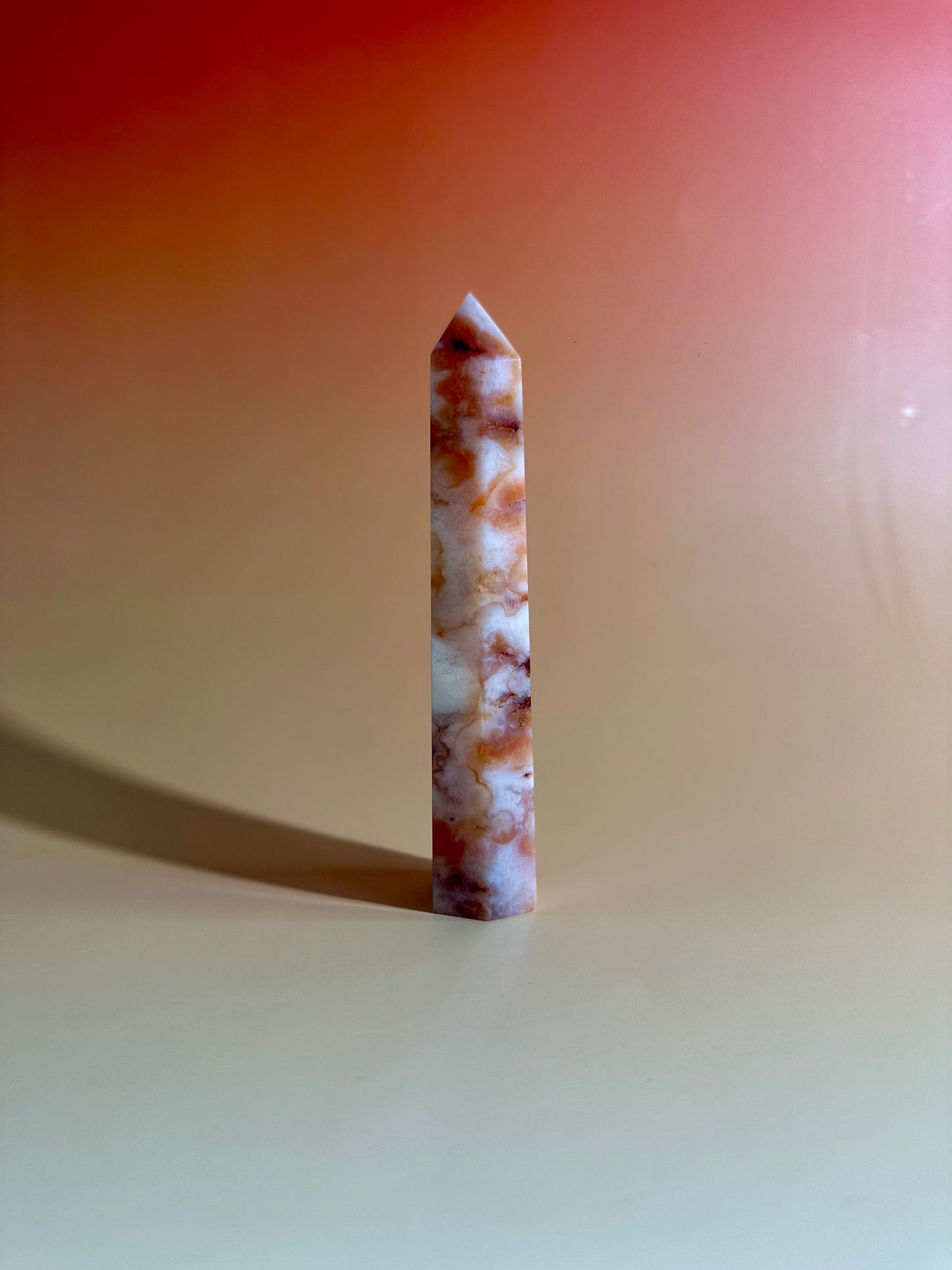 Carnelian Flower Agate Tower Option I | Courage, Creativity & New Beginnings Crystal