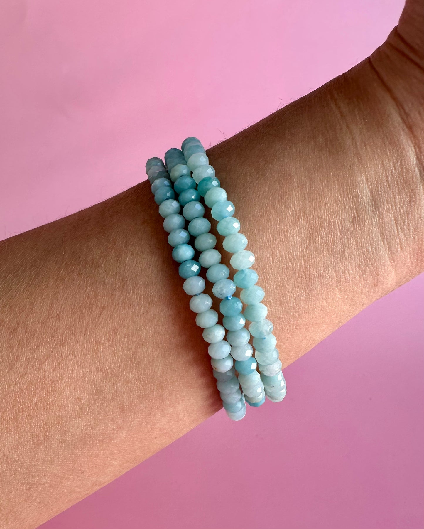 5mm Faceted Amazonite Bracelet