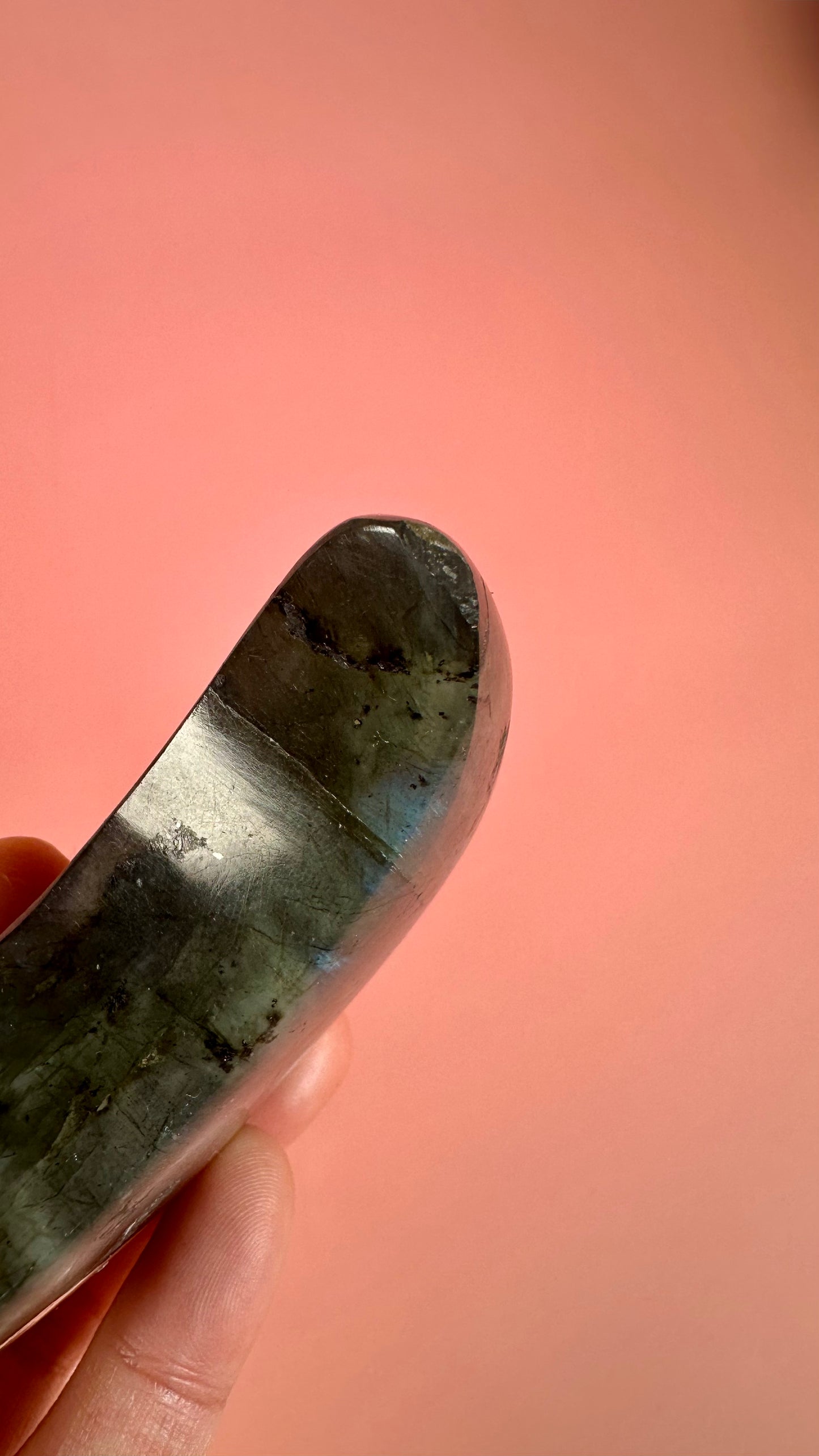 Perfectly Imperfect Large Blue Flash Labradorite Crescent Moon Misfit – Option A