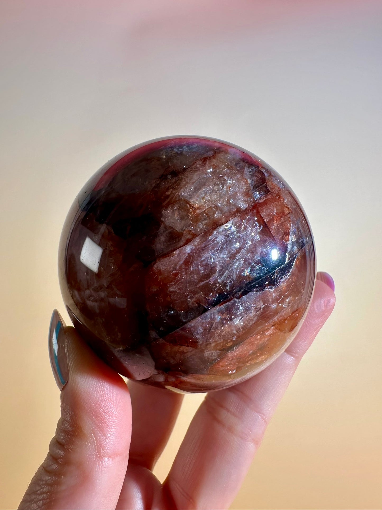 Fire Quartz Sphere – Option B | Strength, Vitality & Positive Energy