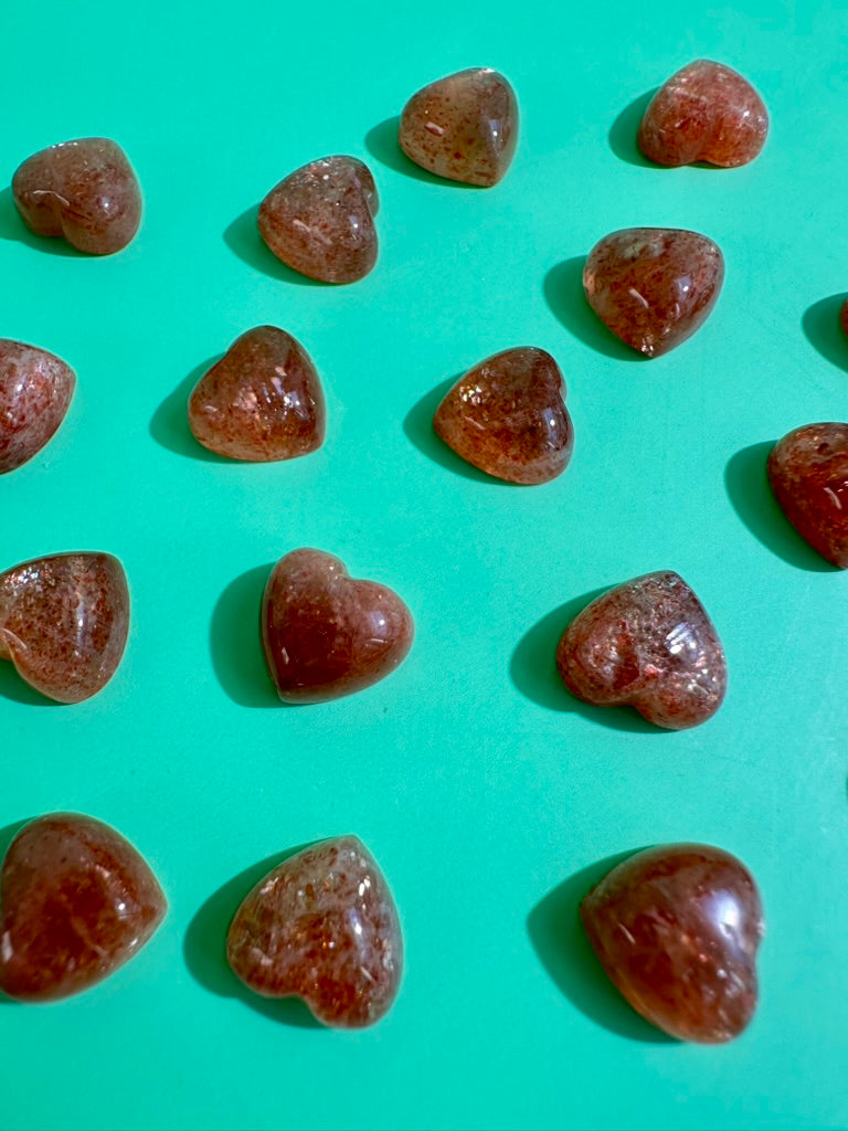 Teeny Sunstone Heart | Mini Orange Crystal Carving