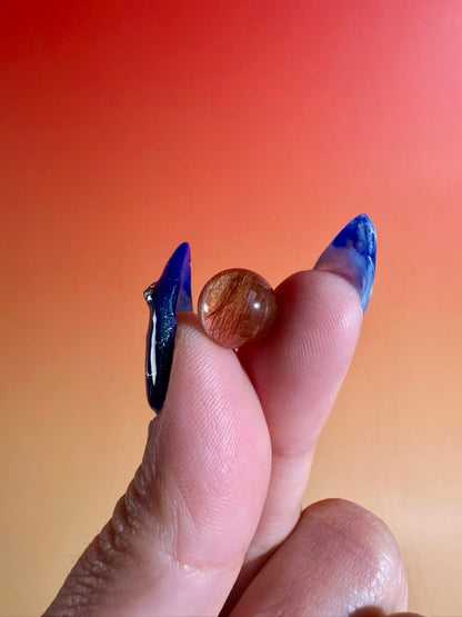 Teeny Copper Rutilated Quartz Sphere | Mini Crystal