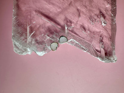 925 Sterling Silver Heart Rainbow Moonstone Stud Earrings