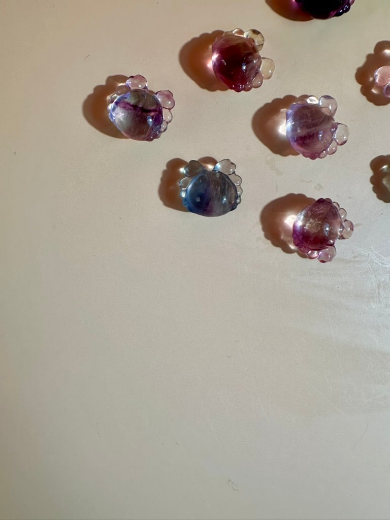 Mini Rainbow Fluorite Crab | Crystal Carving
