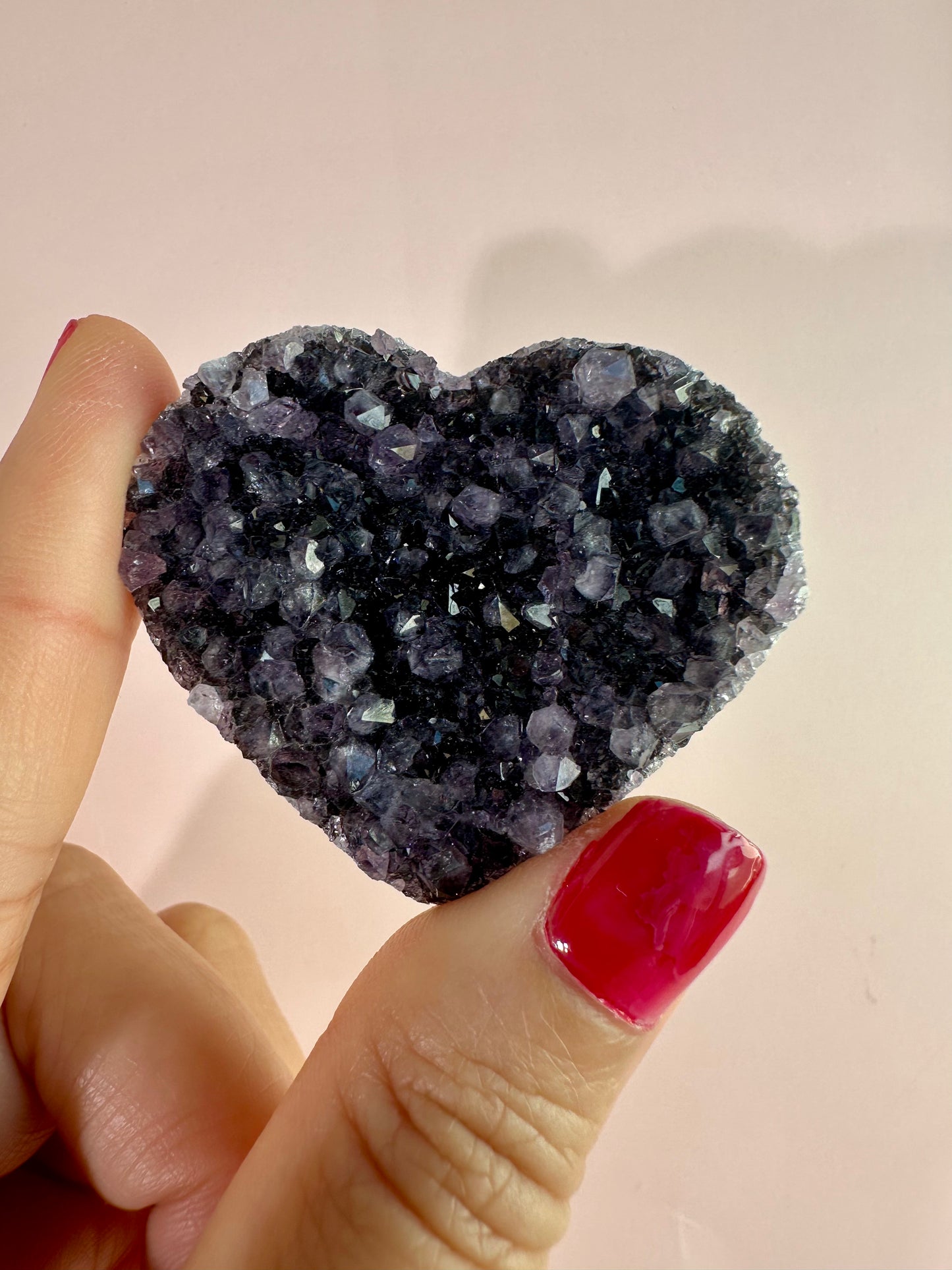 Small Druzy Amethyst Heart - A