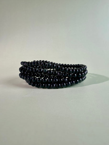 4mm Goldsheen Obsidian Beaded Bracelet