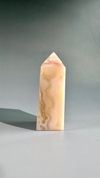 Druzy Flower Agate Obelisk – Option A