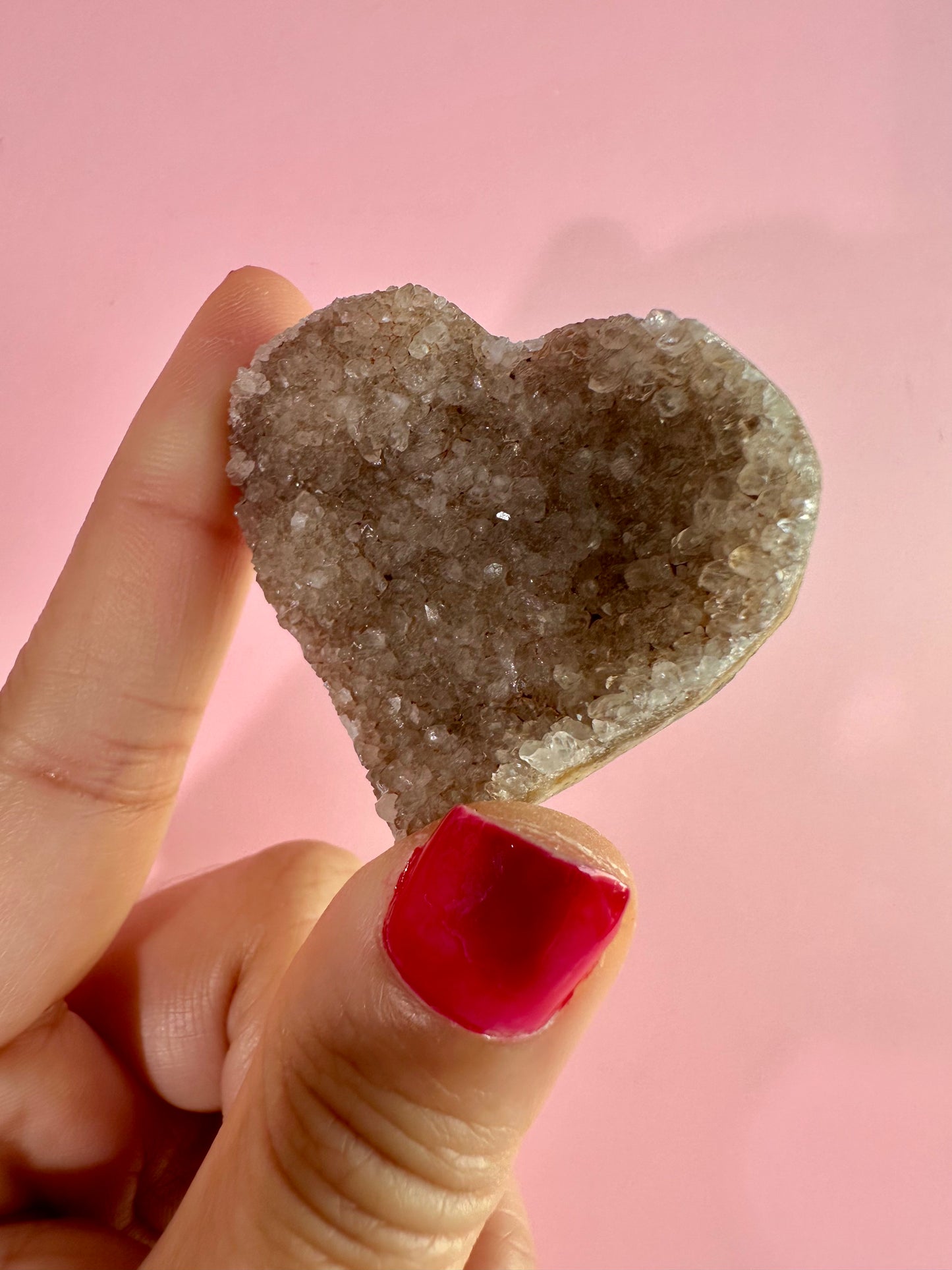 Small Druzy Amethyst Heart - B