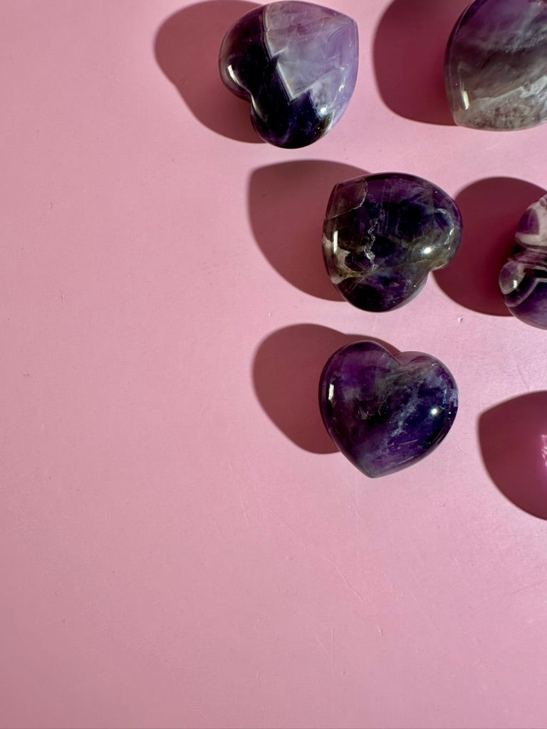 Small Dream Amethyst Heart | Chevron Amethyst Crystal