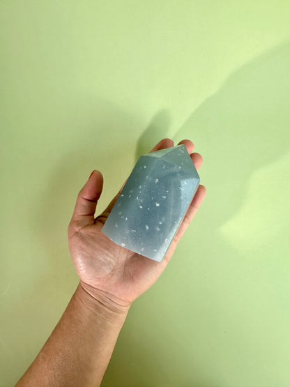 Large Peruvian Snowflake Angelite Tower - C