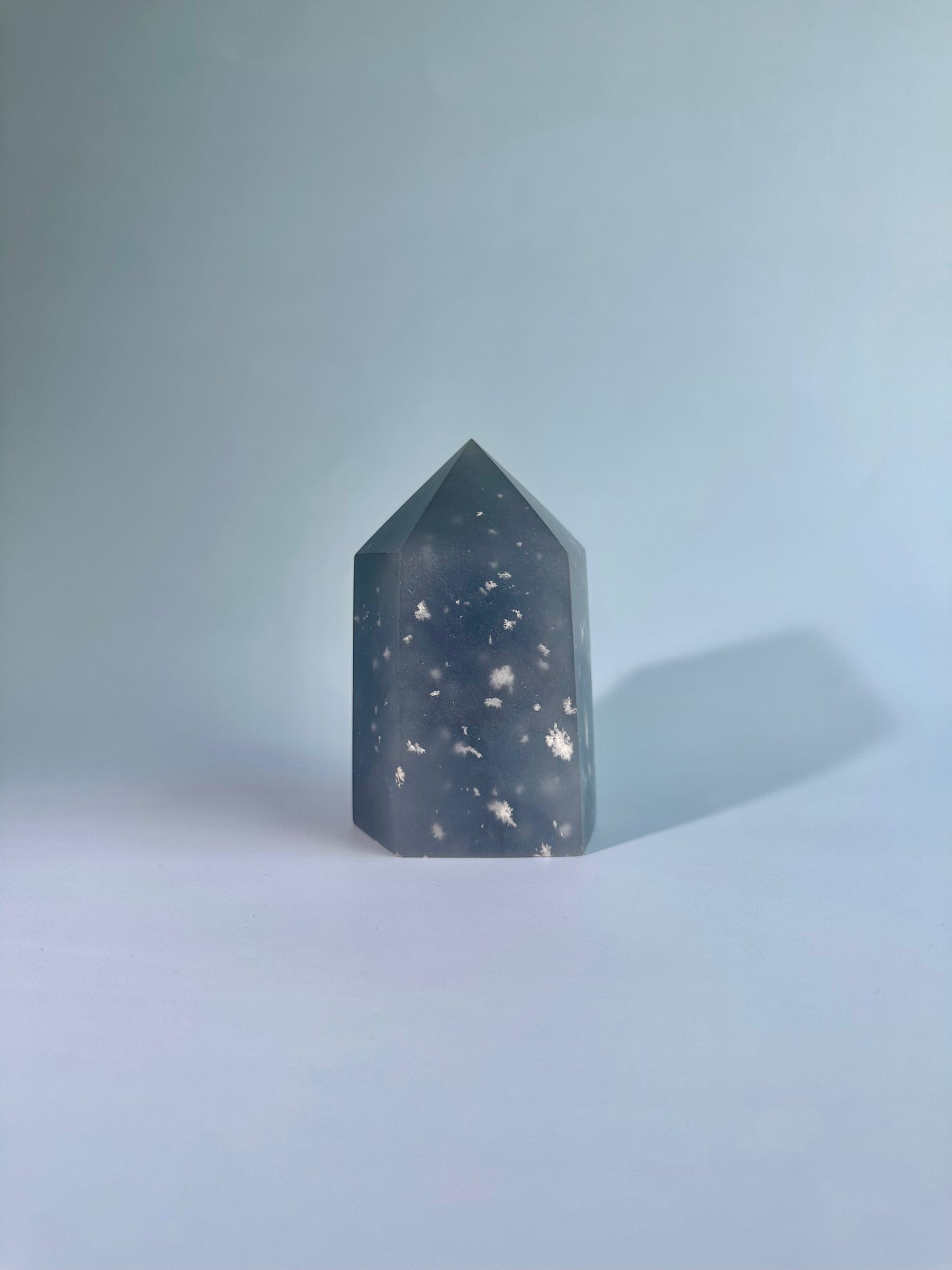 Large Peruvian Snowflake Angelite Tower - B