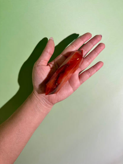 Carnelian Double Terminated Point – Option B | Creativity, Confidence & Success Energy