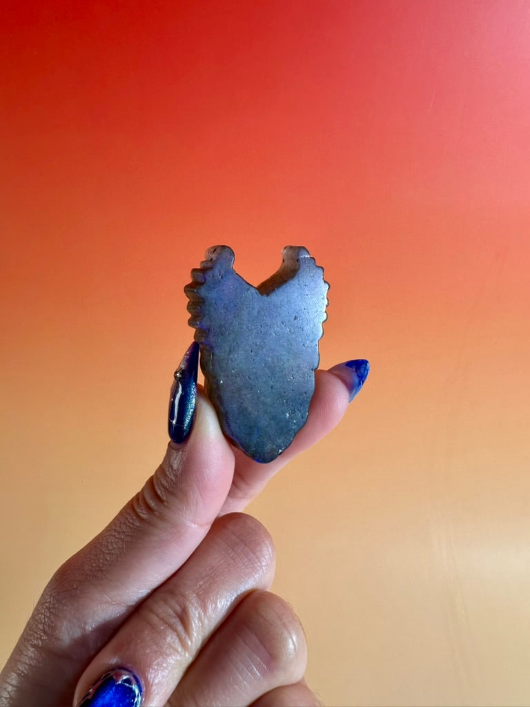 Labradorite Angel Wing | Flashy Crystal Carving