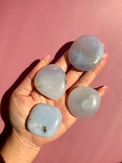 Blue Chalcedony Flat Palm