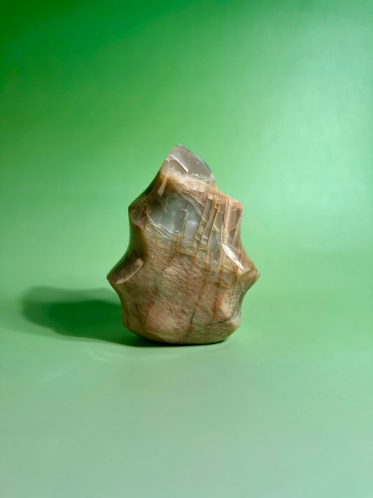 Peach Moonstone Flame – Option B | Emotional Healing, Calm & Inner Peace Crystal