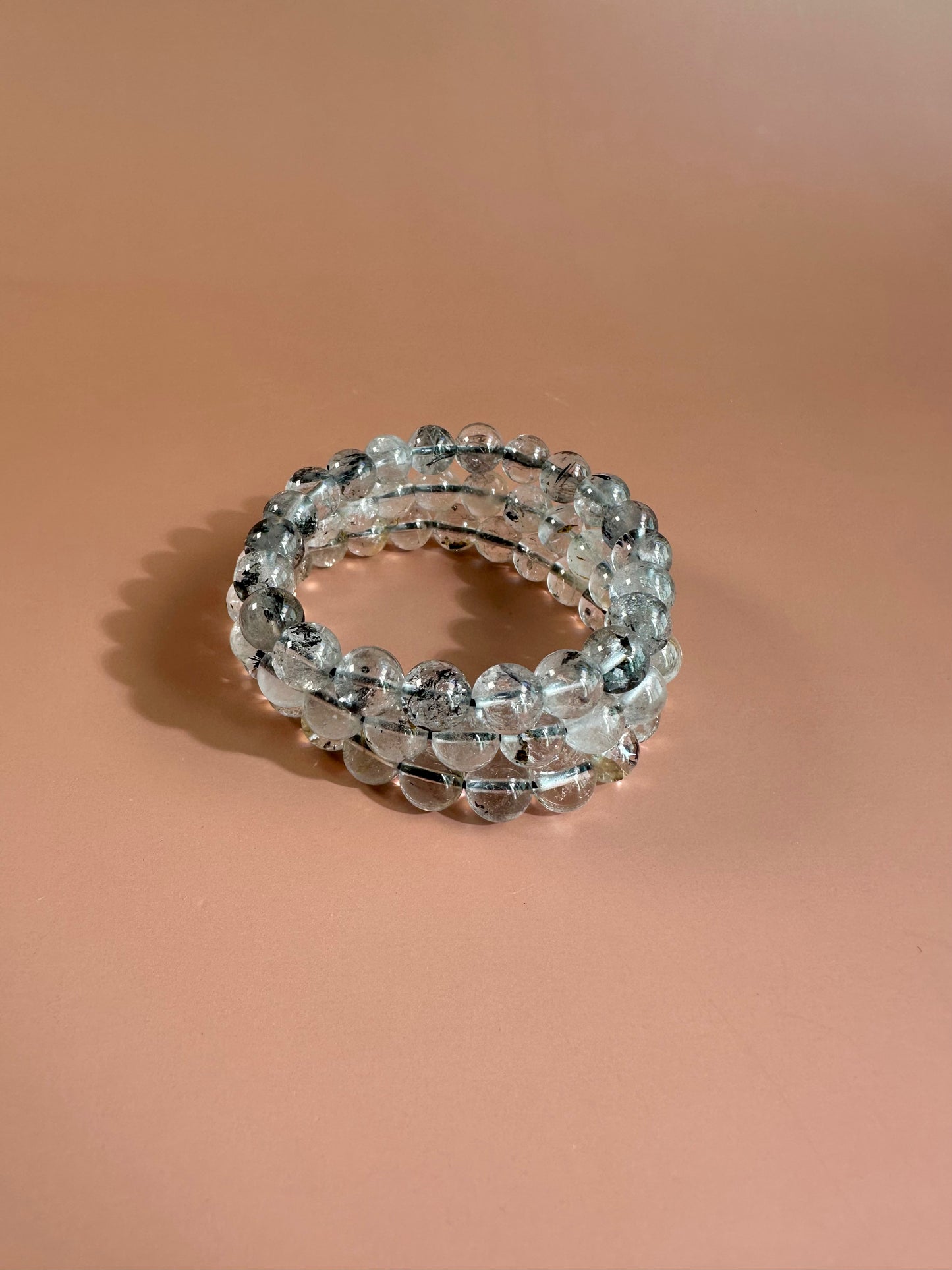 8mm Quartz with Biotite Inclusions Bracelet
